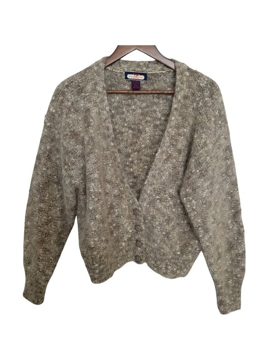 Princeton Club Sweaters - Princeton Club Mohair Cardigan Sweater Womens Size L Knit Long Sleeve Gray Cozy
